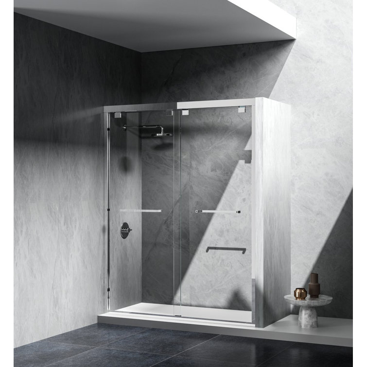 60" Chrome Double Sliding Frameless Shower Door