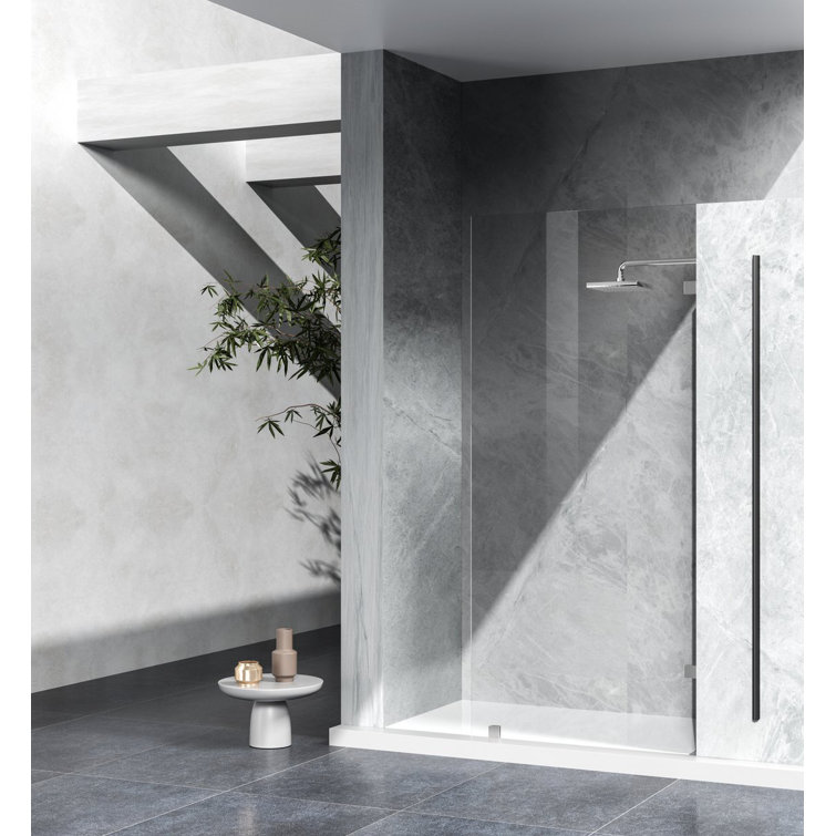 78" Brushed Nickel Frameless Glass Shower Door