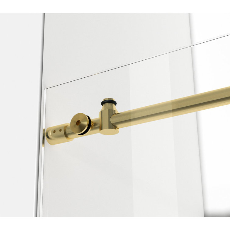 Raleigh Brushed Gold Frameless Hinged Shower Door