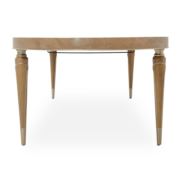 Caramel Mahogany Oval Extendable Dining Table with Chardonnay Accents