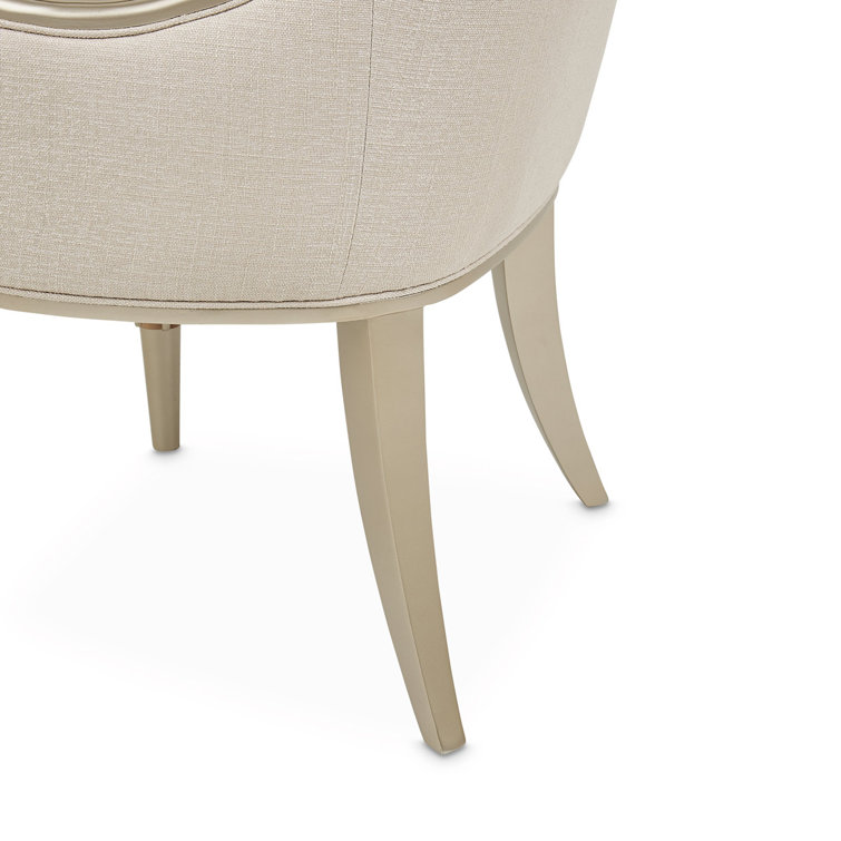 Caramel Frosted Linen Upholstered Birch Arm Chair