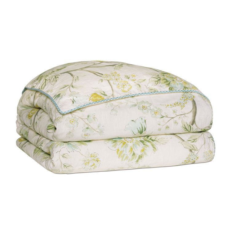 Twin Cotton Blend Floral Ruffled Duvet Cover Set