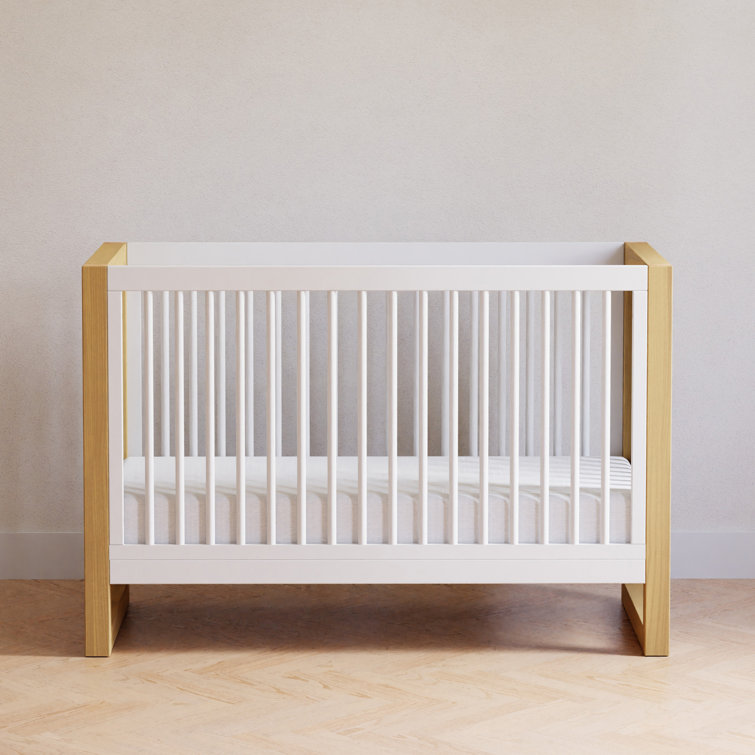 Nantucket White and Honey 3-in-1 Convertible Crib with Toddler Bed Kit
