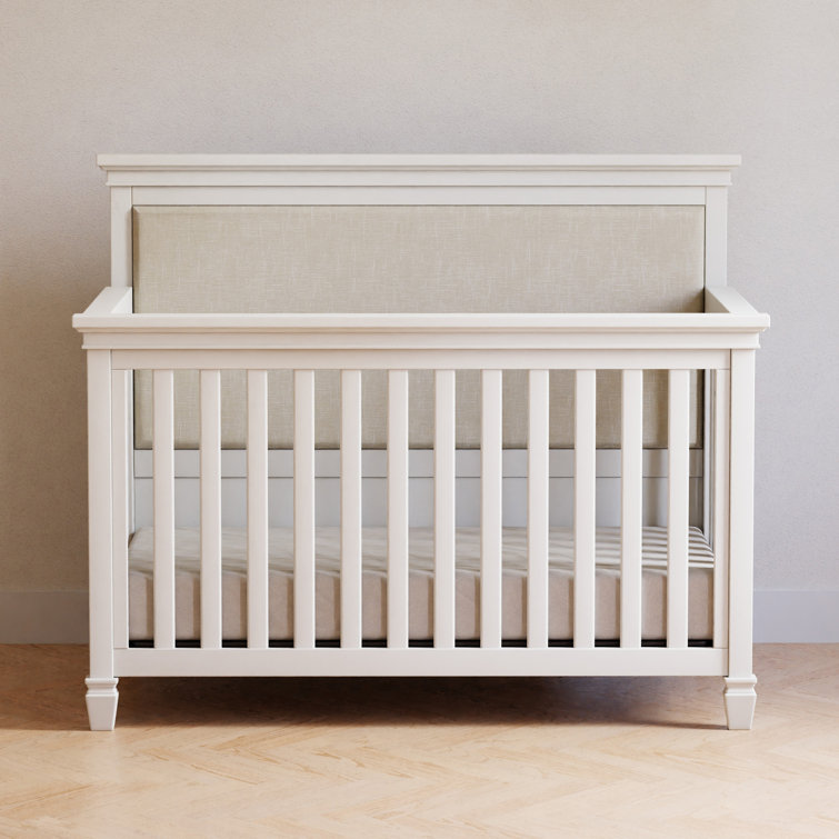 Darlington Warm White 4-in-1 Convertible Upholstered Crib