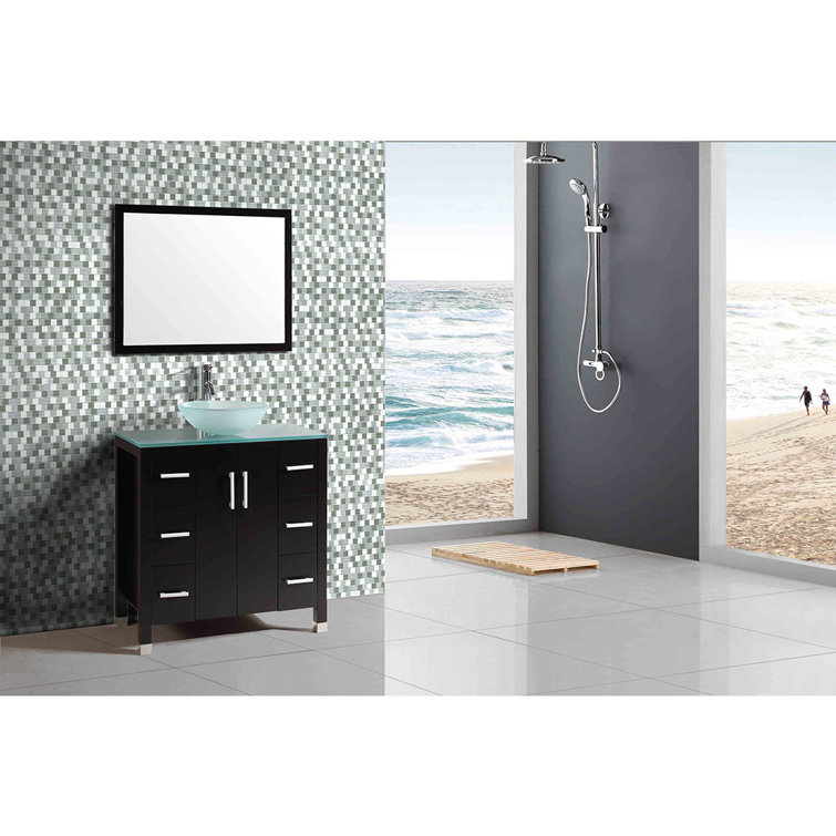 Geo 12-in x 12-in Glossy Gray Glass Mosaic Wall Tile