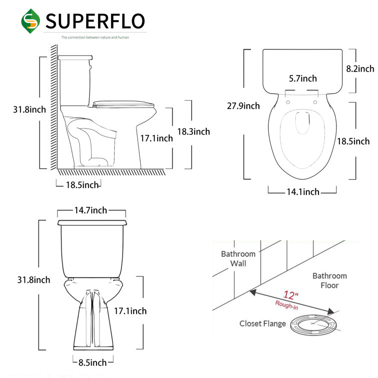 White Elongated Dual-Flush Macerating Toilet with 17'' Seat Height