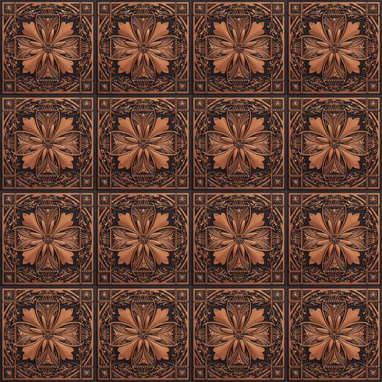 Helena Antique Copper 24" Square PVC Ceiling Tile
