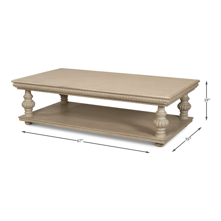 Hugo Gray Solid Wood Rectangular Coffee Table