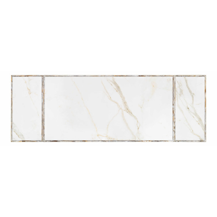 Beige Rectangular Extendable Marble Top Dining Table
