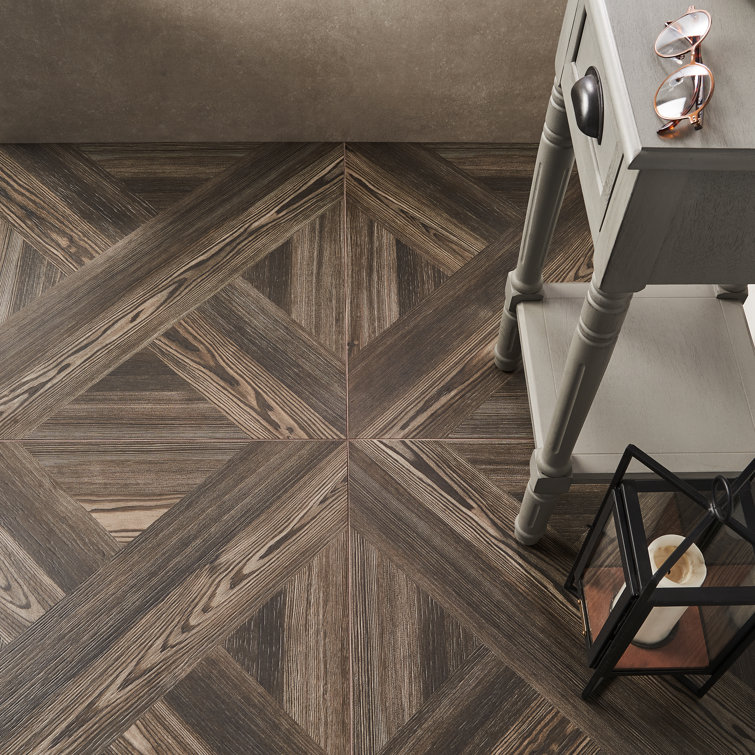 Teakwood 24" x 24" Matte Brown Porcelain Floor and Wall Tile