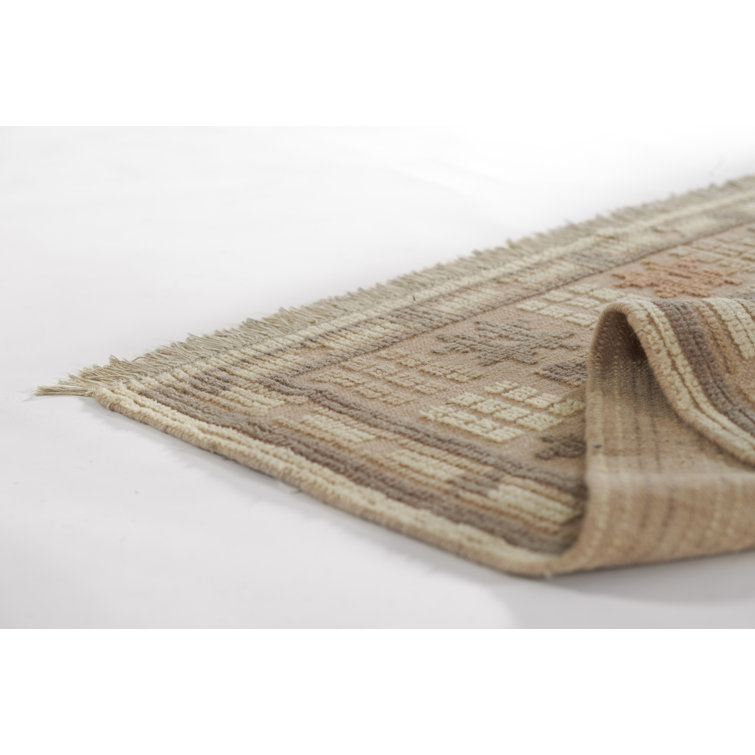 Bristol Flatweave Wool Runner Rug in Orange and Brown