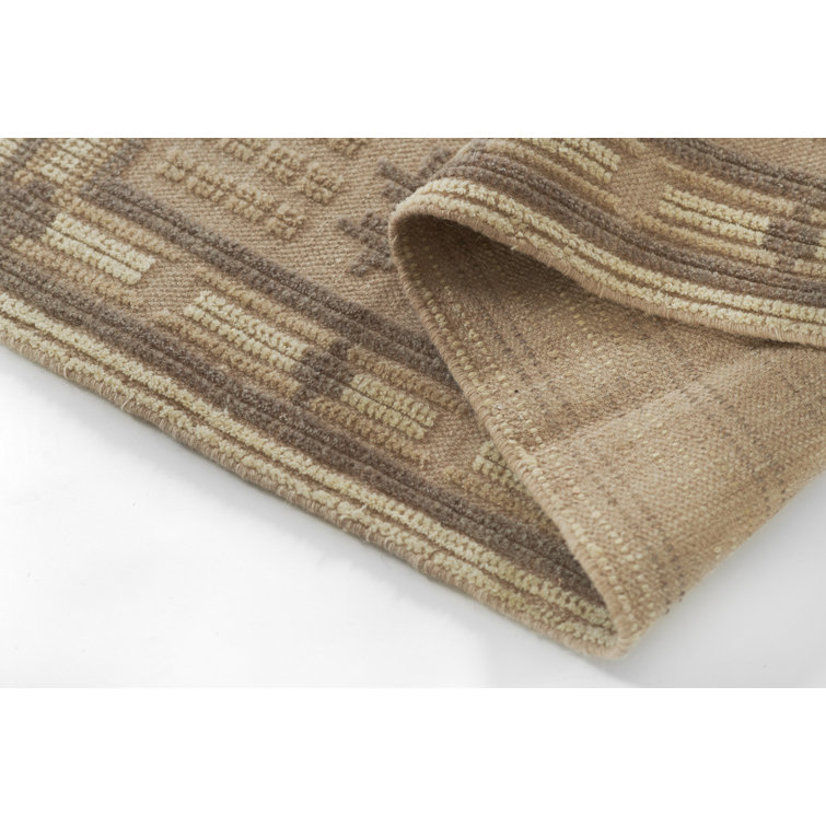 Bristol Flatweave Wool Runner Rug in Orange and Brown