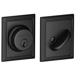 Matte Black Single Cylinder Deadbolt with Addison Trim