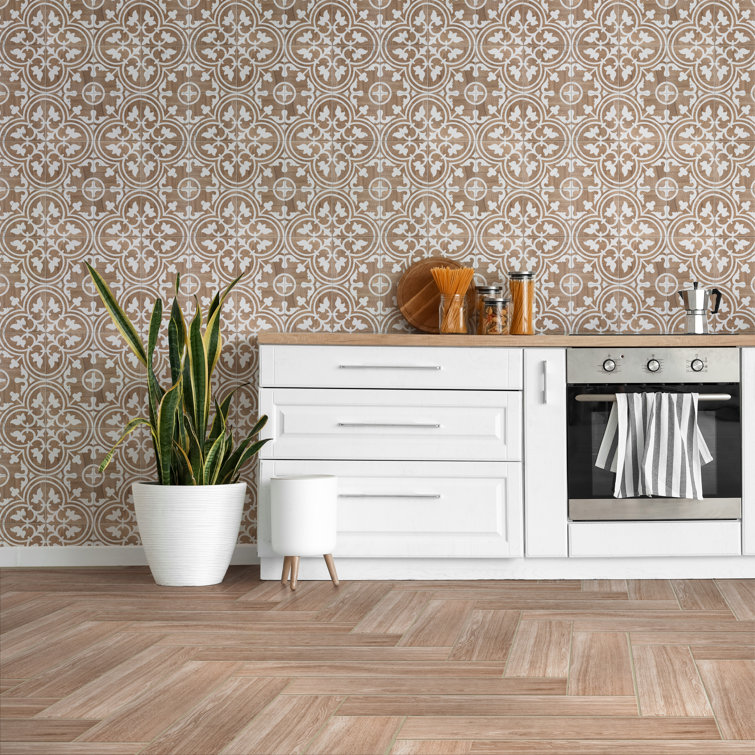 Llama Arte Loire Verso Brown Porcelain Patterned Wall & Floor Tile