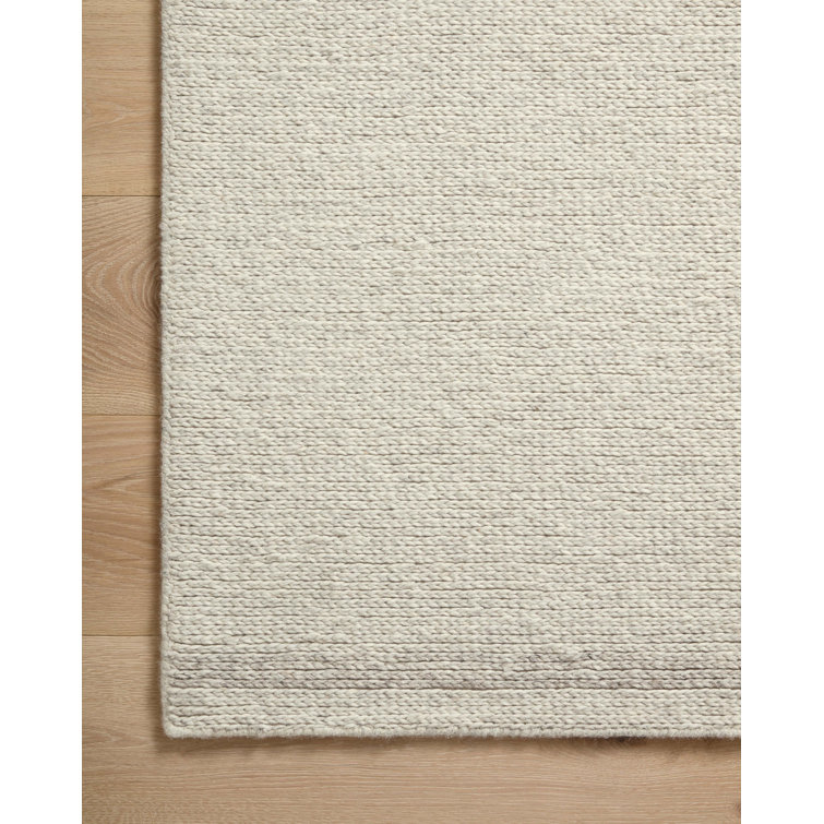 Mist Silver Hand-Tufted Wool Rectangular Area Rug 1.6x1.6