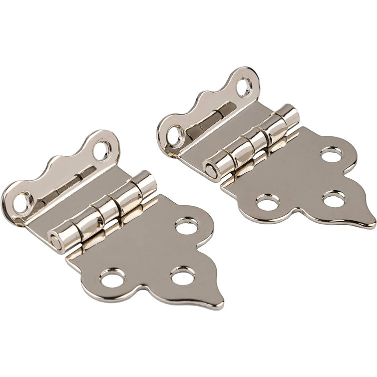 Nickel Plated Offset Cabinet Hinges with Screws, Set of 2