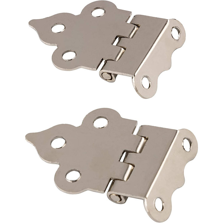 Nickel Plated Offset Cabinet Hinges with Screws, Set of 2