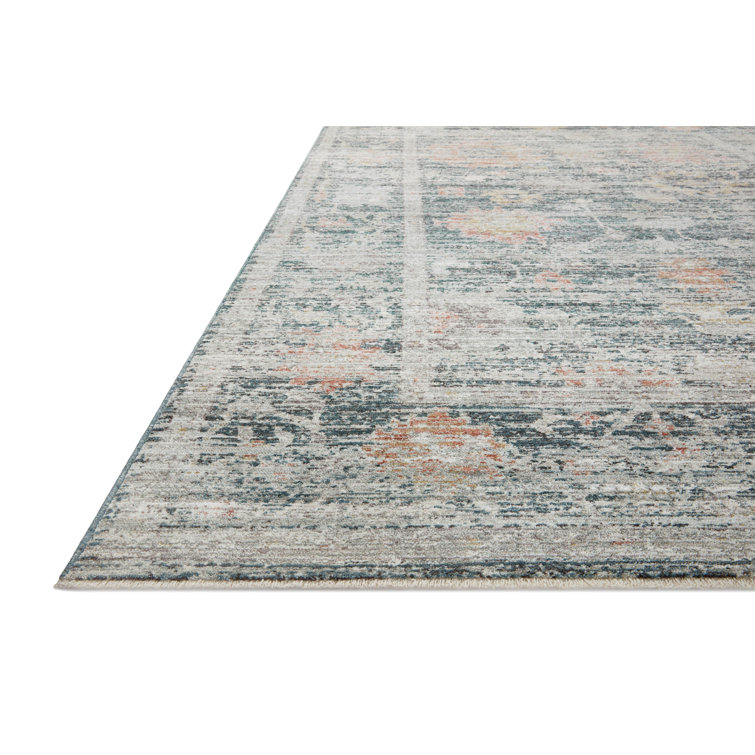 Millie Blue and Multicolor Vintage Rectangular Area Rug