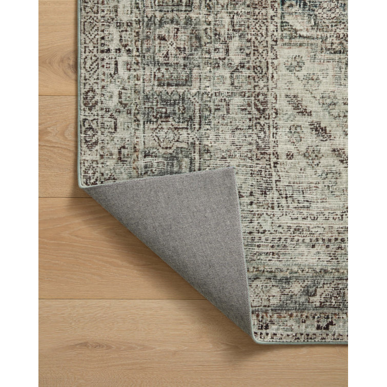 Sinclair Natural and Sage Washable Rectangular Area Rug