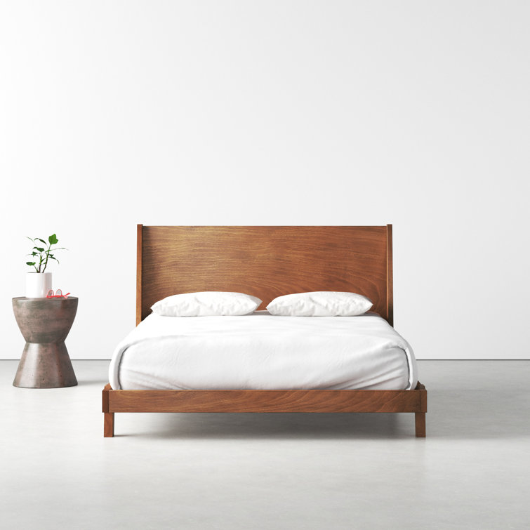 Dakota Acorn Brown Full Platform Bed with Mahogany Wood Frame