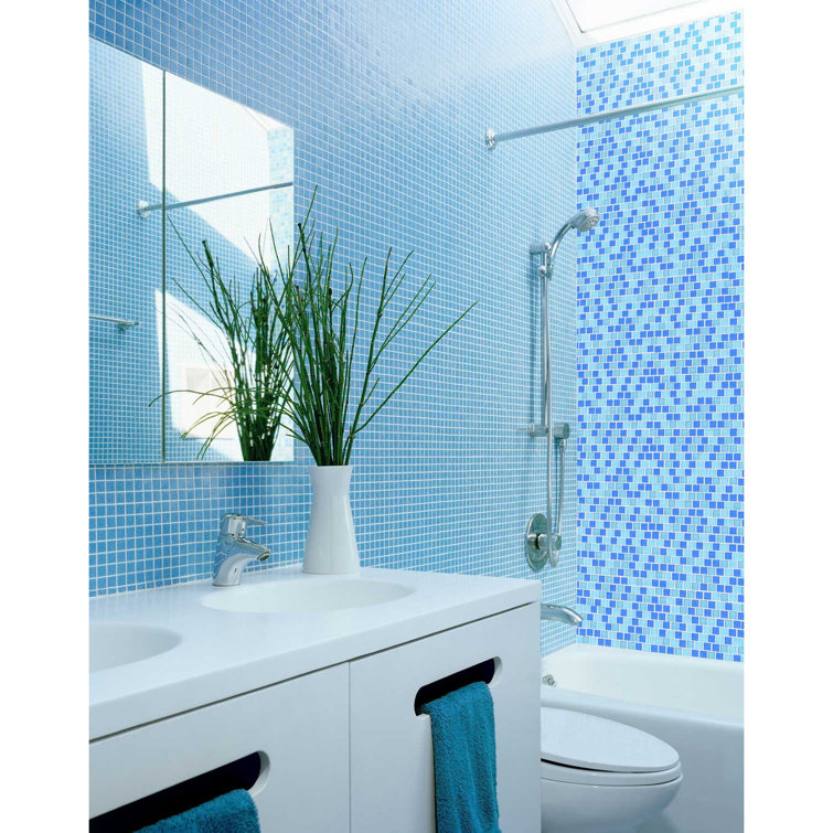 Landscape Blue Glossy Glass Mosaic Tile for Pools and Showers