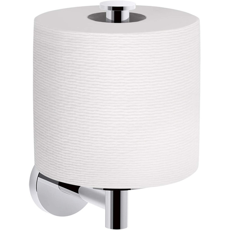 Polished Chrome Vertical Wall-Mount Toilet Paper Holder