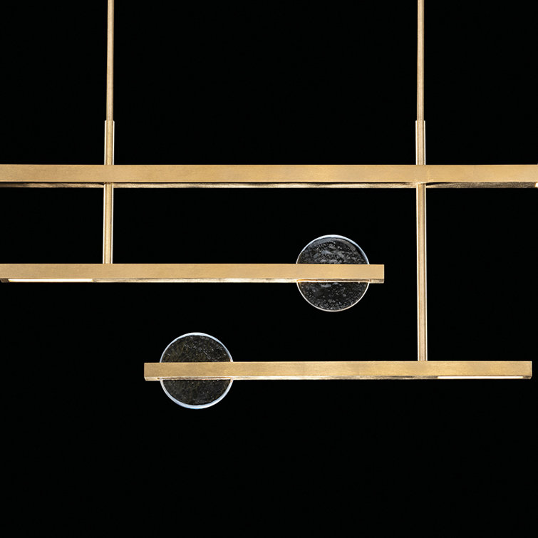 Selene Gold Leaf 6-Light Island Pendant with Clear/White Glass