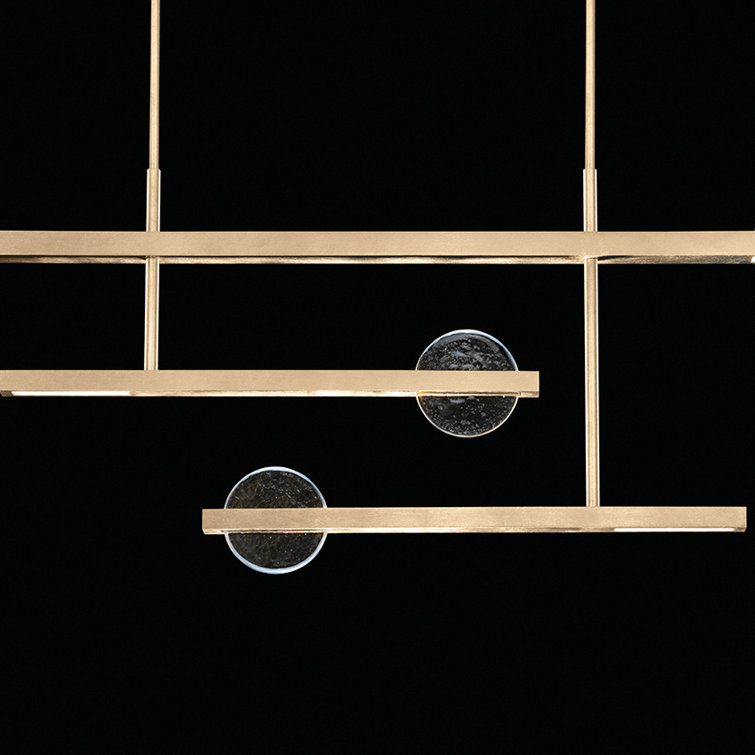 Selene 66.5" Soft Gold Glass LED Island Pendant