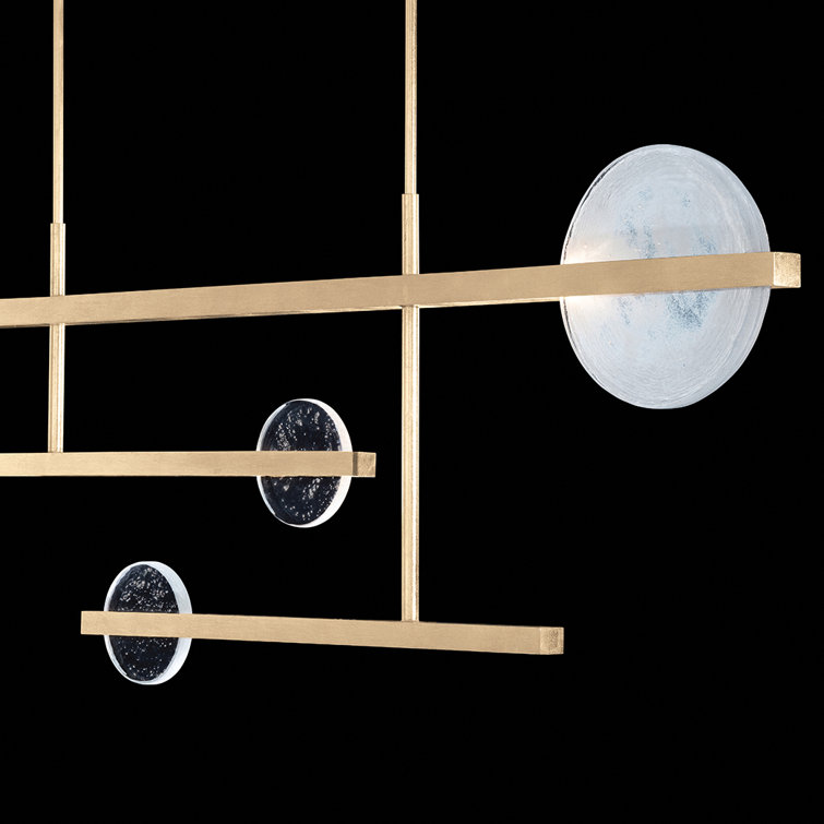 Selene 66.5" Soft Gold Glass LED Island Pendant