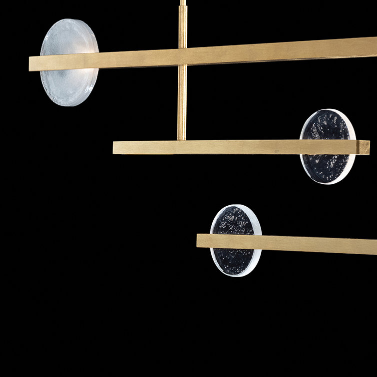 Selene Gold Leaf 6-Light Island Pendant with Clear/White Glass