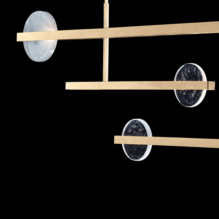 Selene 66.5" Soft Gold Glass LED Island Pendant
