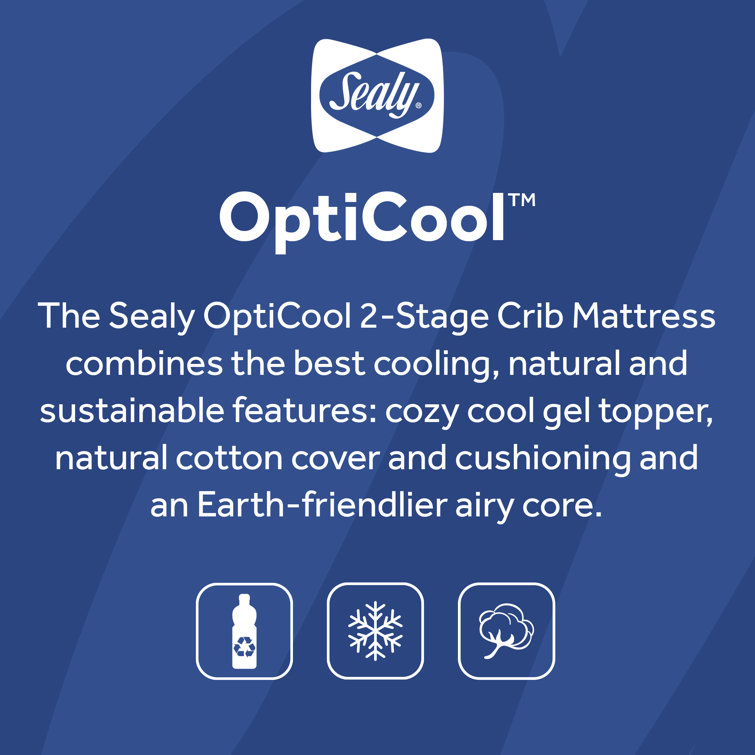 Sealy OptiCool Dual Firm Gel Memory Foam Crib Mattress