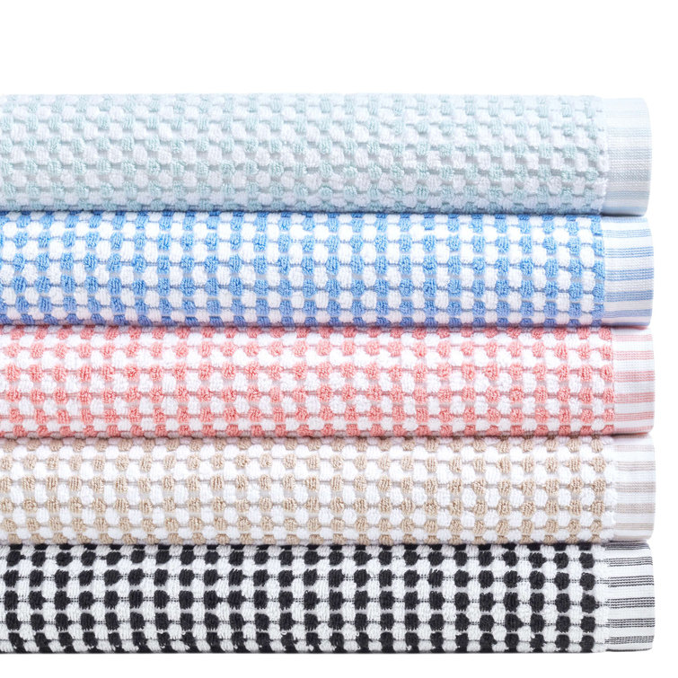 Luxurious Black and White Turkish Cotton Bath Towel Set