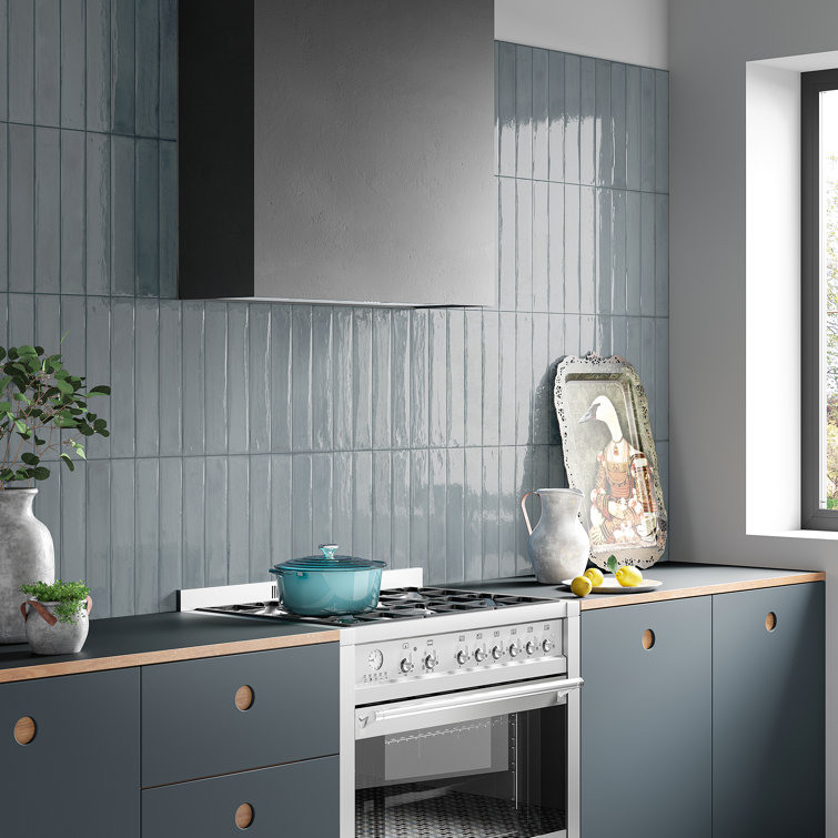 Tint Light Blue Polished Porcelain Subway Wall Tile 3-in x 16-in