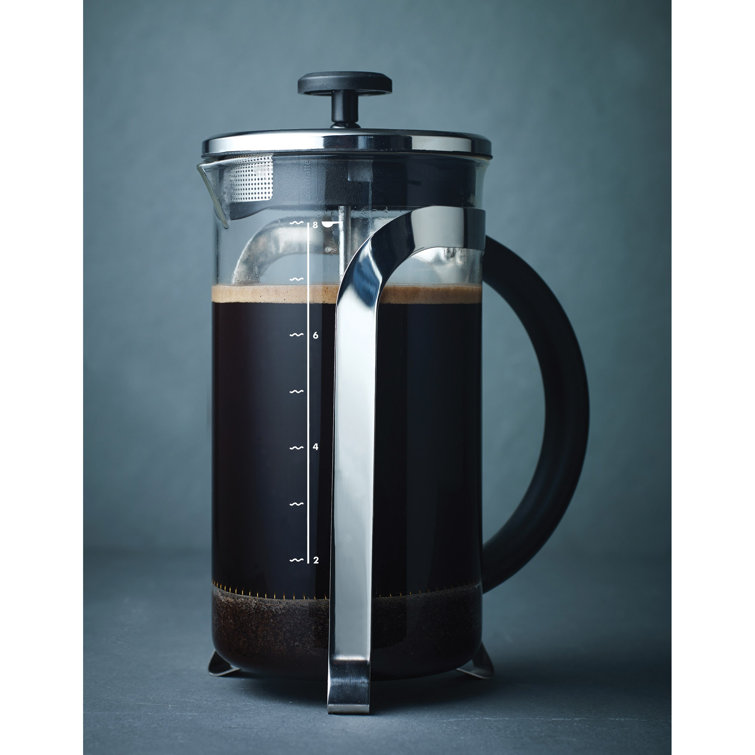 Elegant Stainless Steel and Glass 8-Cup French Press Coffee Maker
