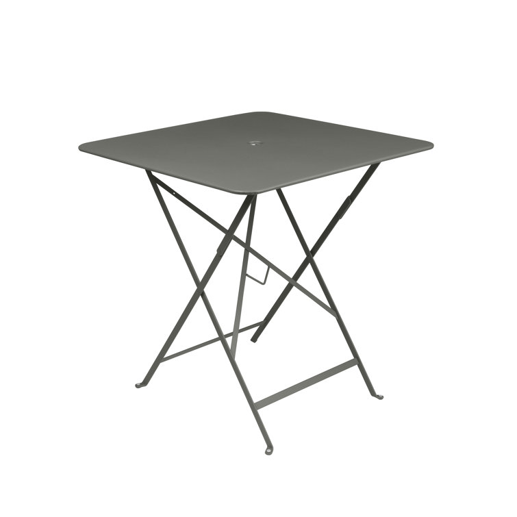 Cactus Green Metal Outdoor Folding Dining Table with Umbrella Hole