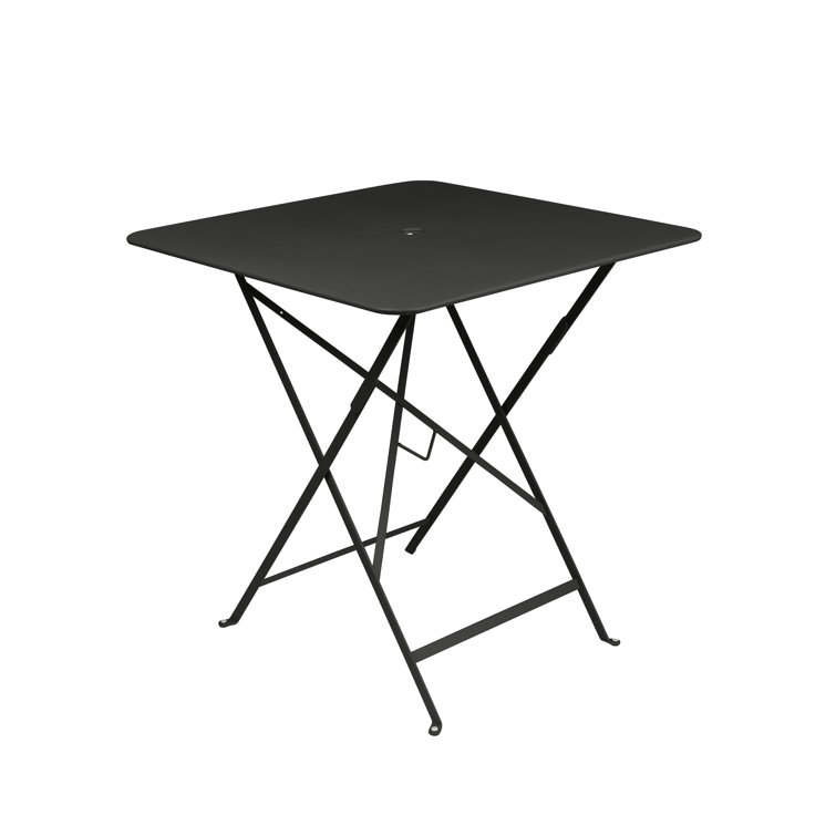 Cactus Green Metal Outdoor Folding Dining Table with Umbrella Hole