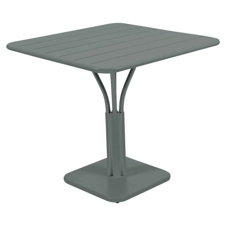 Acapulco Blue Aluminum Square Pedestal Dining Table