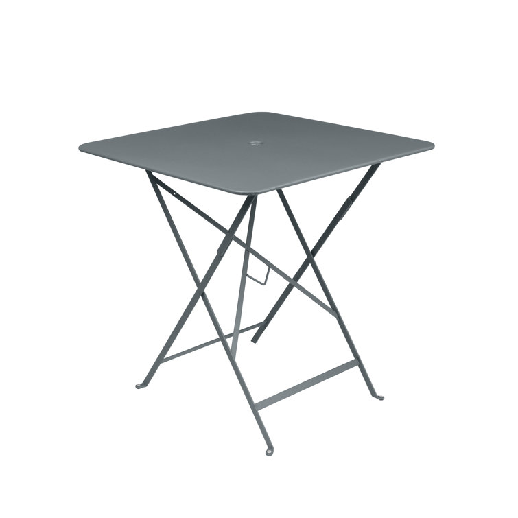 Cactus Green Metal Outdoor Folding Dining Table with Umbrella Hole