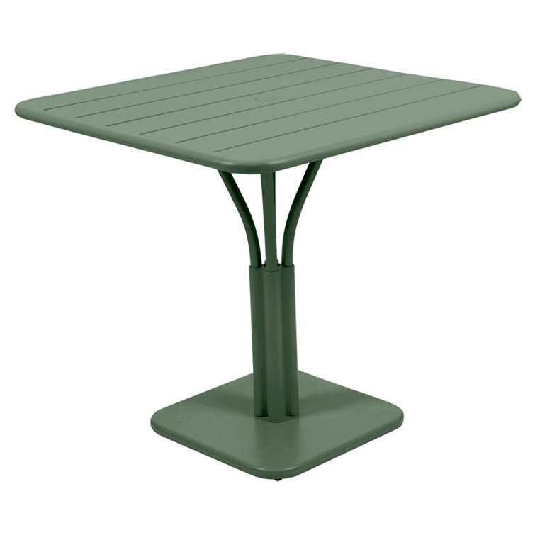 Acapulco Blue Aluminum Square Pedestal Dining Table