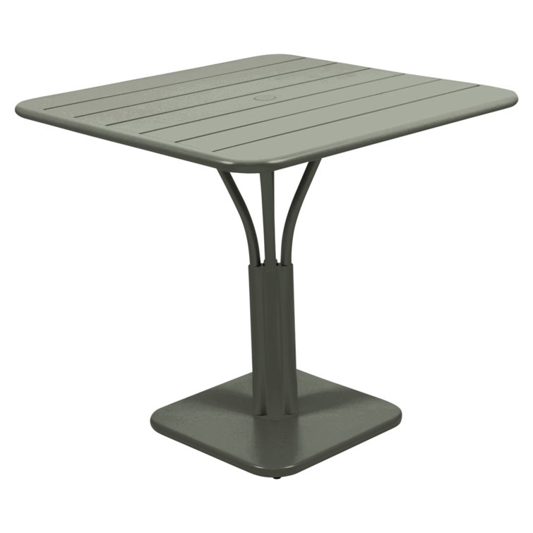 Acapulco Blue Aluminum Square Pedestal Dining Table
