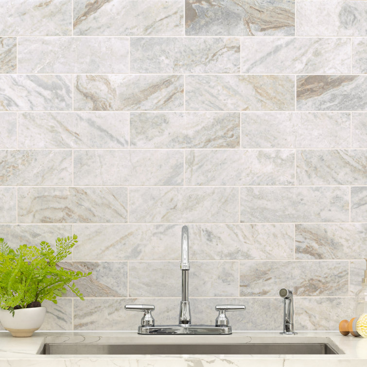Capri Blue 4x12 Honed Marble Subway Tile