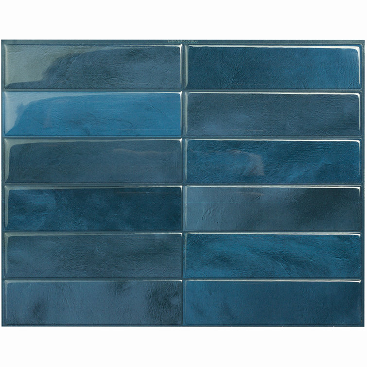Morocco Agadir Glossy Blue Peel and Stick Wall Tile