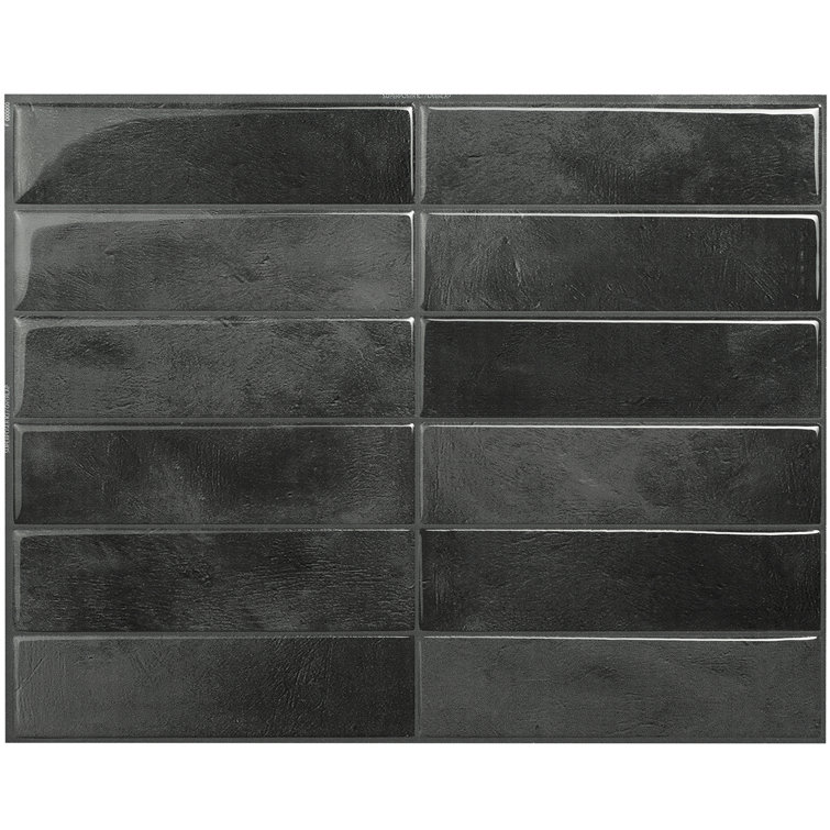 Morocco Zaida Glossy Black Peel and Stick Wall Tile