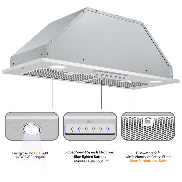 Awoco 28" Stainless Steel Insert Range Hood with LED Lights