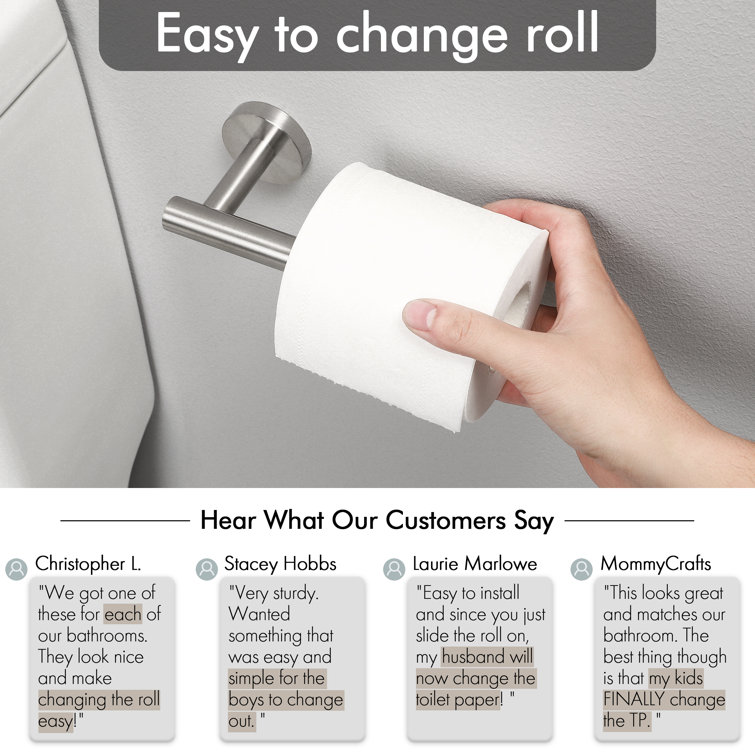 Brushed Stainless Steel Wall Mounted Toilet Paper Holder