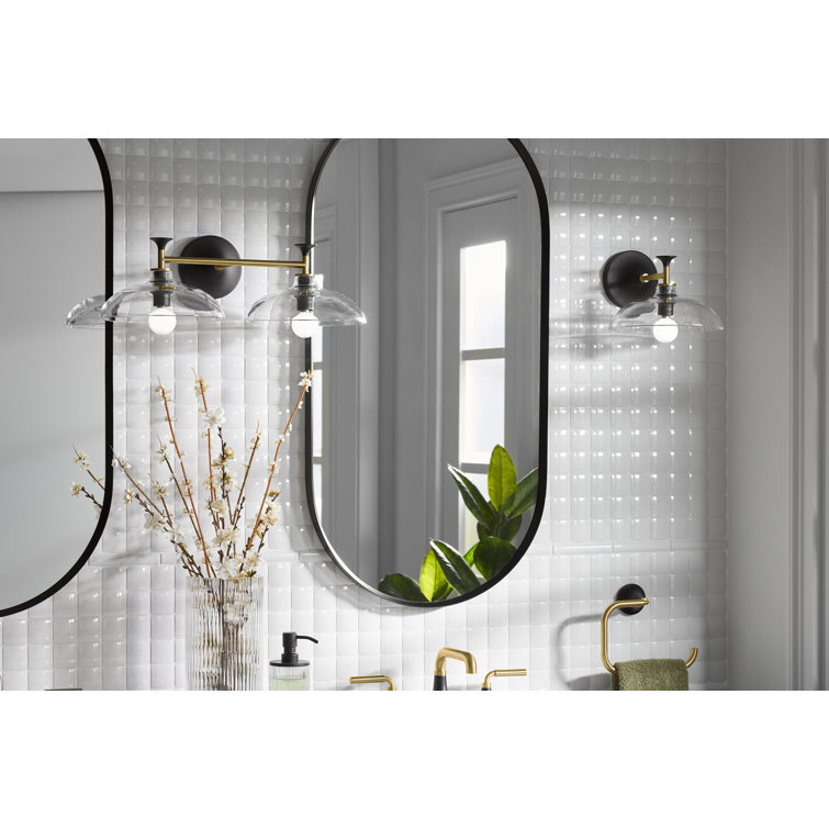 Polished Chrome 20" Two-Light Sconce with Clear Glass Shades