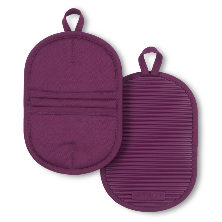 Beet Silicone and Cotton Pot Holder Set