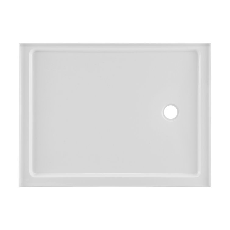 Carre 48" x 36" White Acrylic Single-Threshold Shower Base