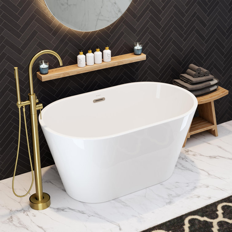 Claire 48" Glossy White Acrylic Freestanding Bathtub
